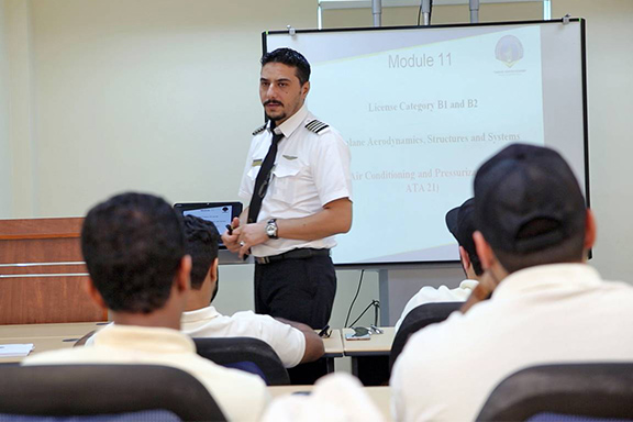 Engineering classroom at Fujairah Aviation Academy