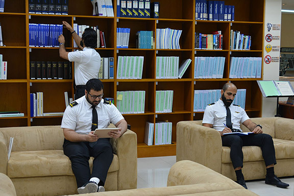 Aviation library with study desks