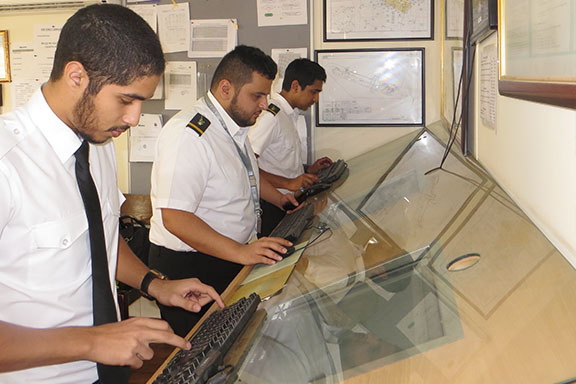 Flight operations room for student pilots